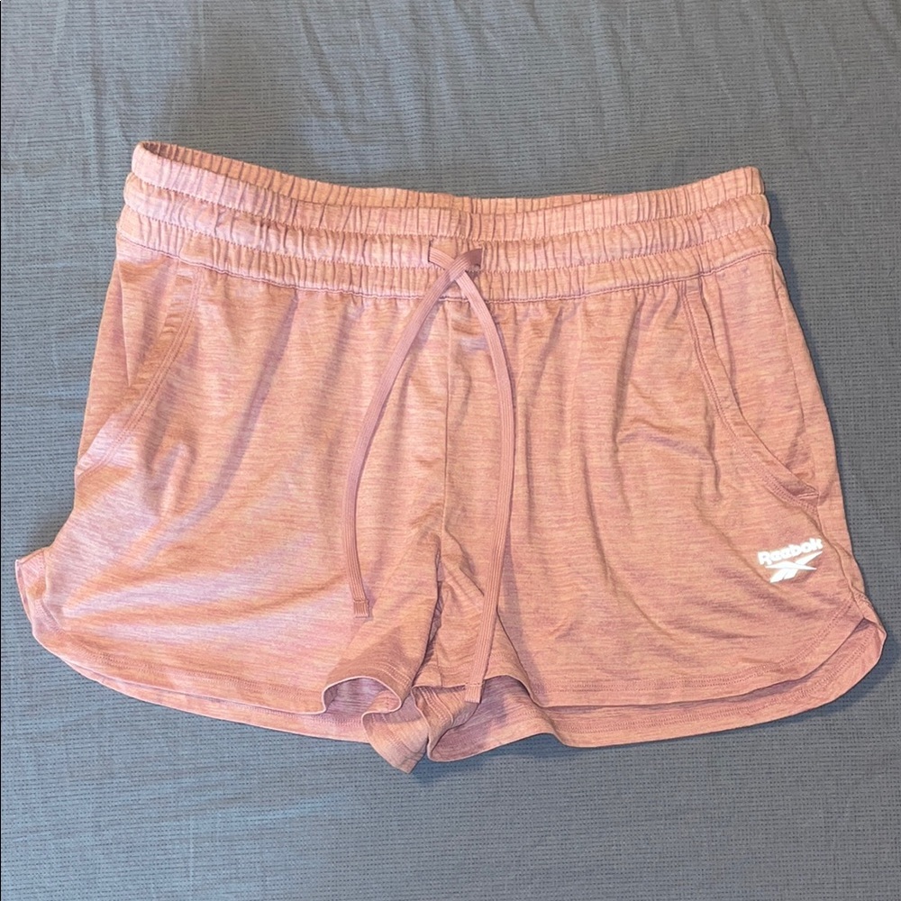 Reebok Purple Athletic Shorts with Curved Hem
